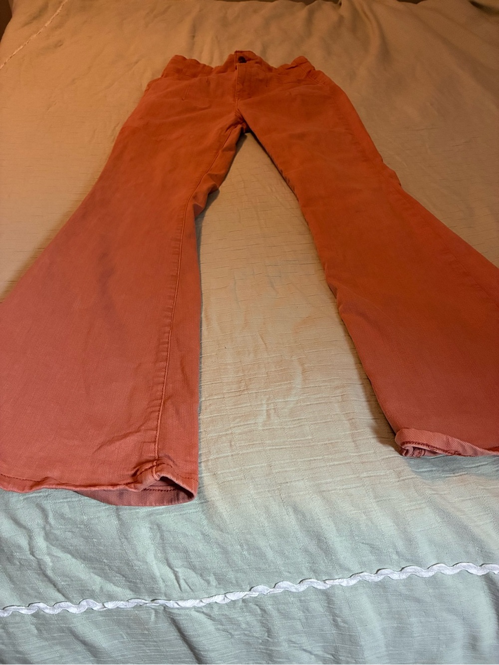 Free People Wide-Leg Jeans in Burnt Orange